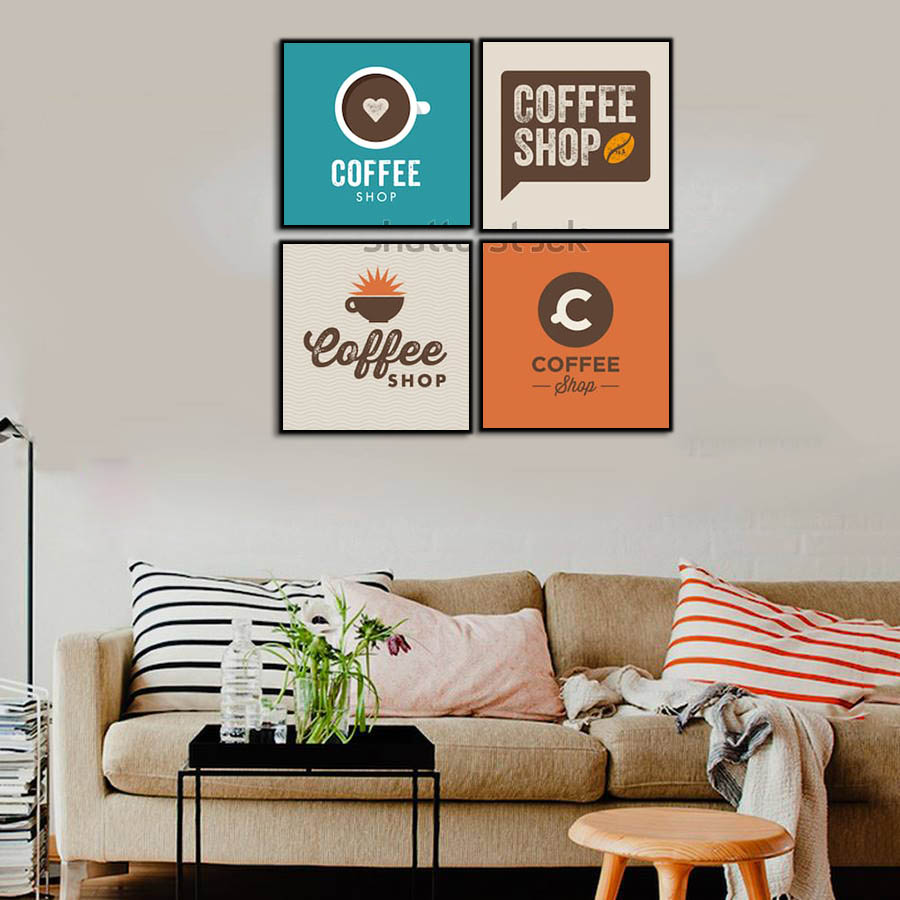 Bộ 4 tranh coffee