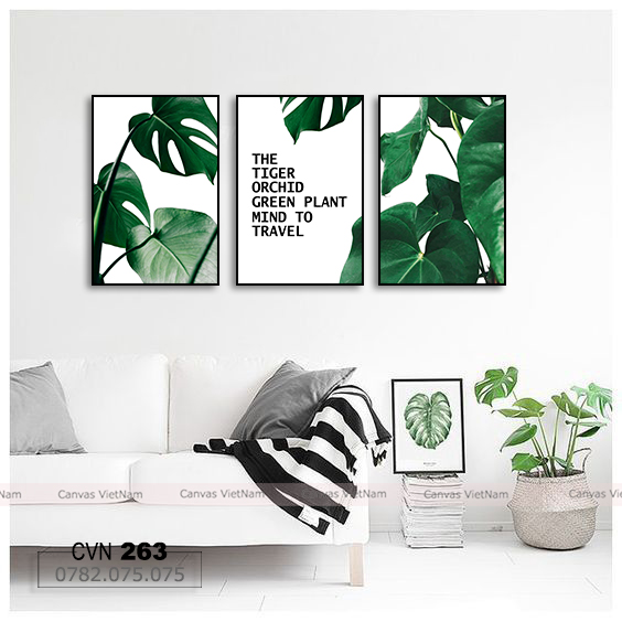 Bộ 2 tranh canvas cây lá vàng-263