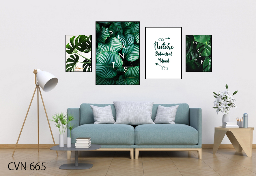 Tranh trang trí decor lá tropical-665