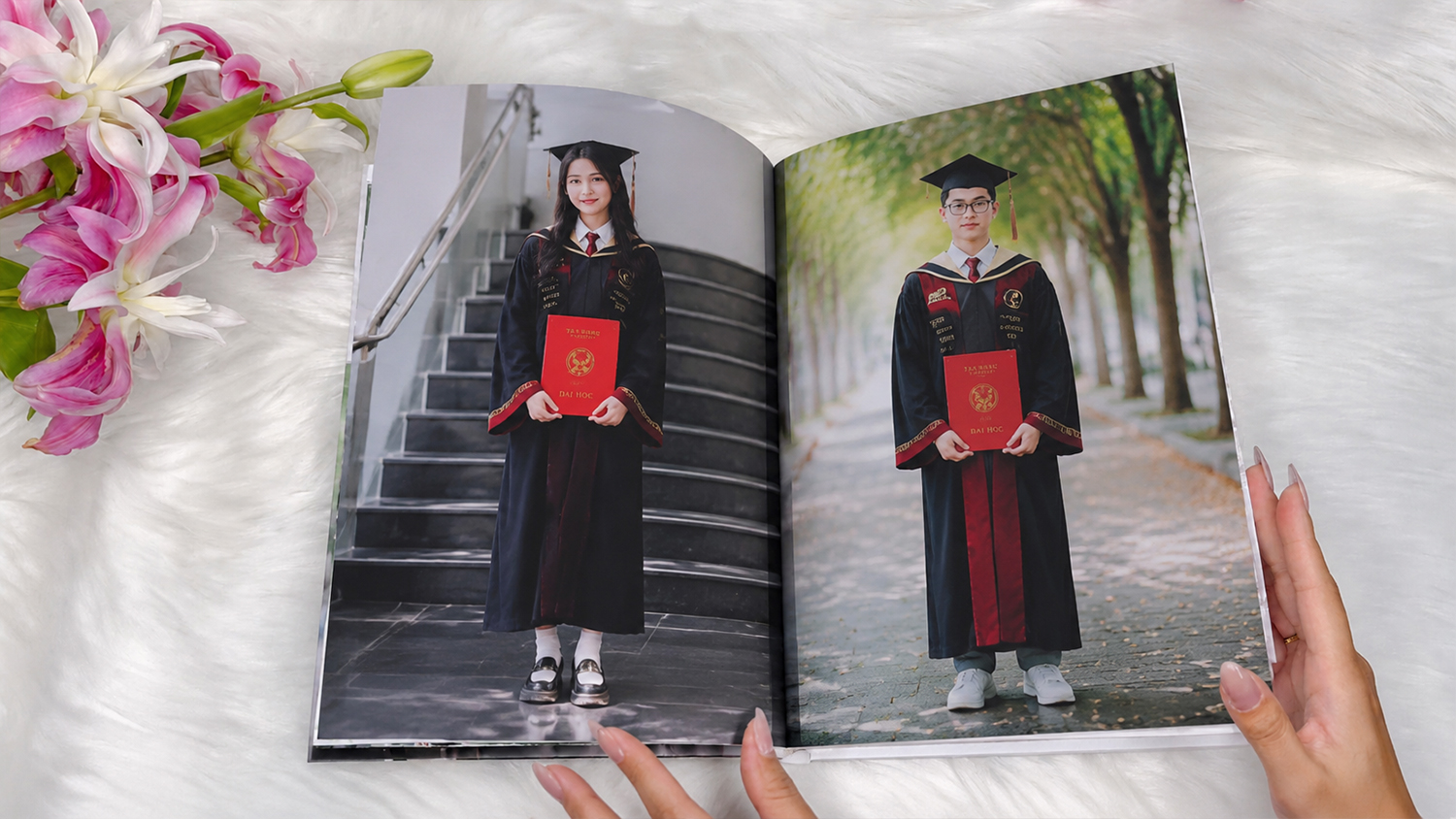 Loại album kỷ yếu mỗi trang 1 hình