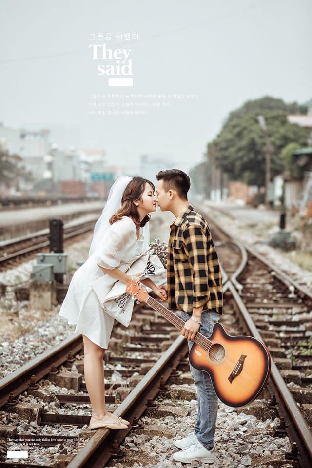 Cô dâu chú rể chụp ảnh cưới